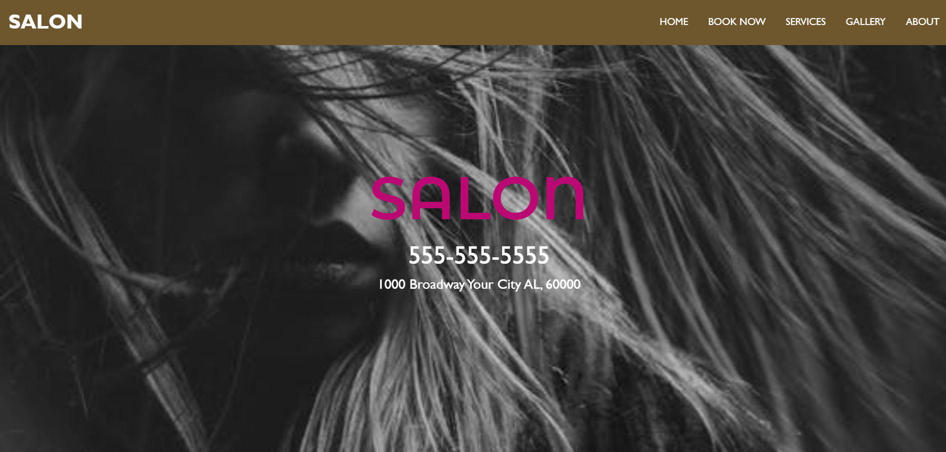 landing page for nail salon